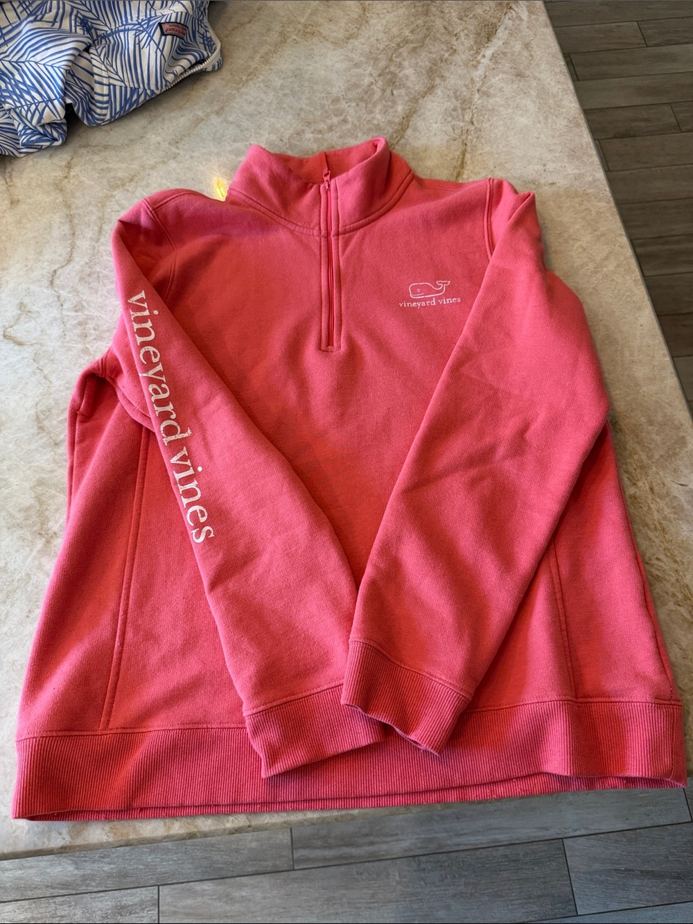 Vineyard Vines Coral Pink Quarter-Zip Pullover